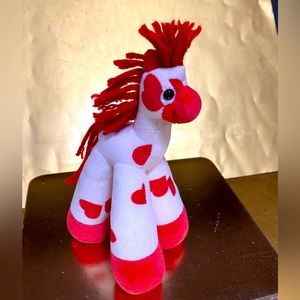 VALENTINES HORSE PONY FUNNY FEET BY BESTEVER RED HEARTS ON BODY RED MANE…